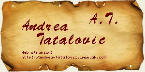 Andrea Tatalović vizit kartica